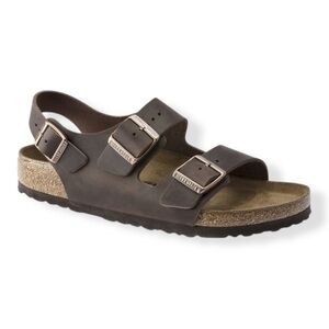 Unisex Birkenstock Milano Oiled Leather Sandals Multi Strap Habana Sz 42
